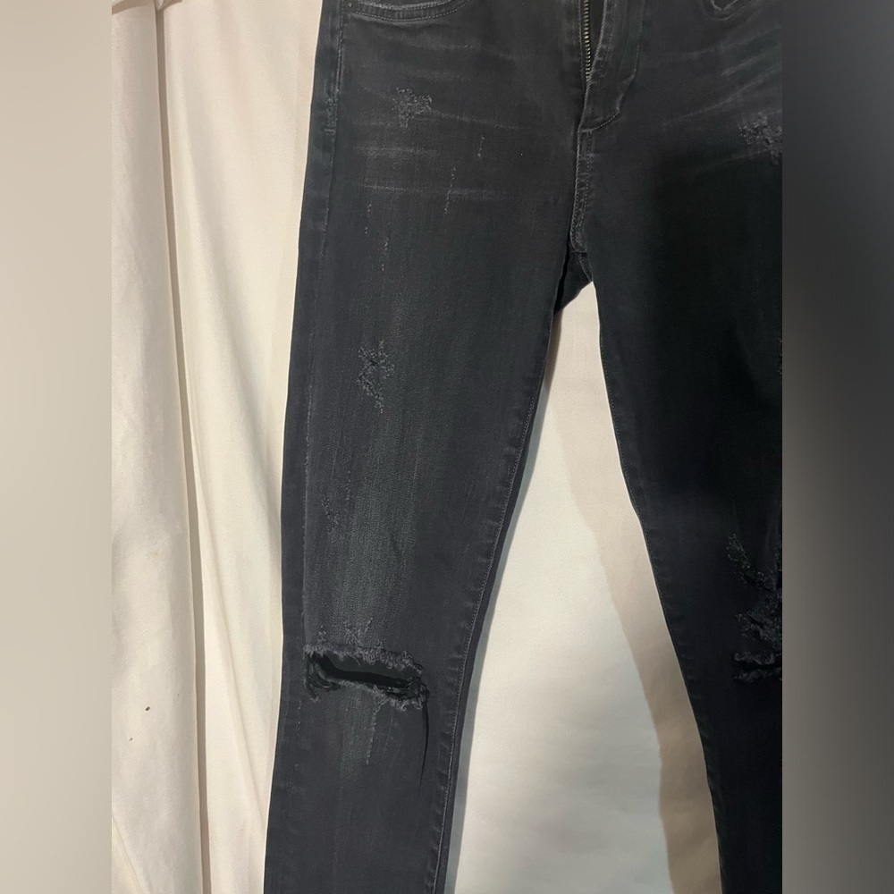 Citizens of Humanity Rocket Skinny High Rise Distressed Jean Porter Ashy Black - Picture 8 of 9